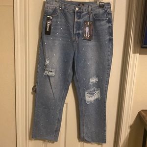 NWT Simple Society Super High Rise Straight Jeans Size 33/17